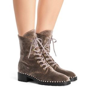 Stuart Weitzman Allie Bootie- Desert Rose Velvet